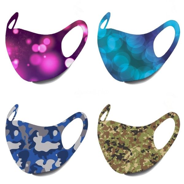 

pe0co adults dustproof pocket face mask with breather valve and sponge floral print camo mouth er anti haze mouth-muffle mask#357