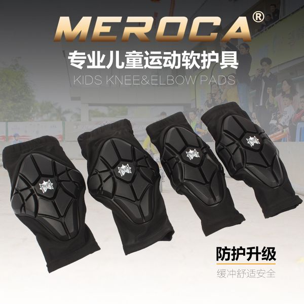 

elbow & knee pads children wrist supports protector on for cycling kids, Black;gray
