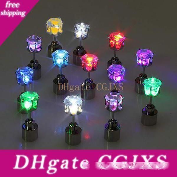

diamond led earrings women men fashion jewelry light up crown crystal drops led earrings