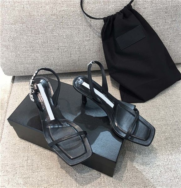 

fashion women sandals shoes high heels strap with studs high heels leather pointed toes pumps dress shoes sandals, Black