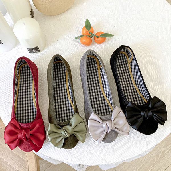 

women boat shoes loafers bow casual shoes woman flats slip on flat candy color breathable espadrilles big size 35-44, Black