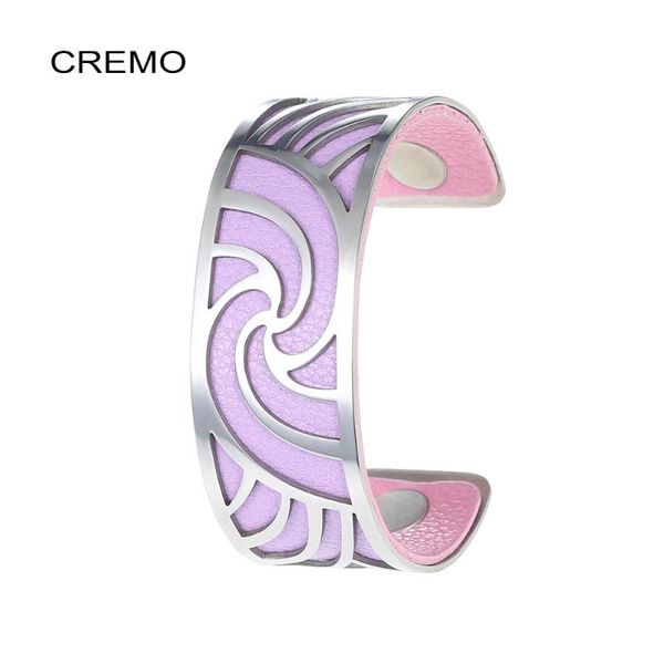 

cremo faux leather sliver bracelet georgette france jewelry pulseiras bangles for women femme bijoux festival gifts, Black