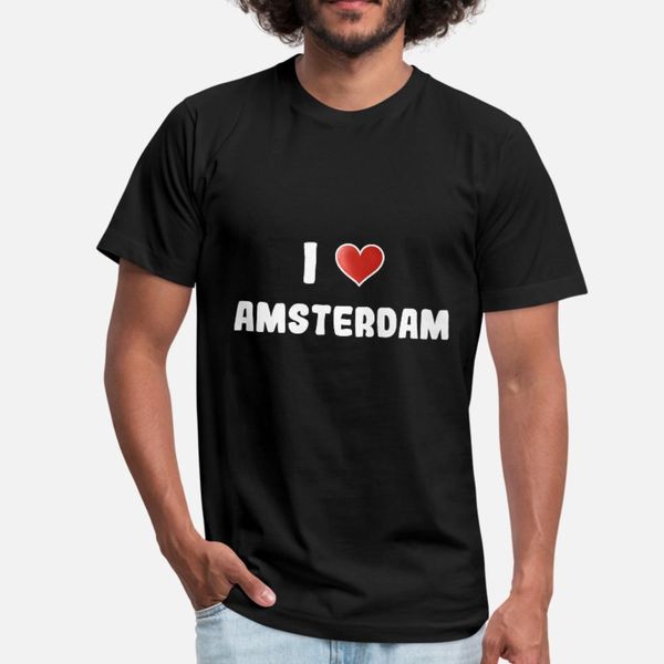

i love amsterdam премиум дизайн подарков t shirt men конструктора хлопка вокруг шеи оригинальный anti-wrinkle аутентичные spring trend shirt