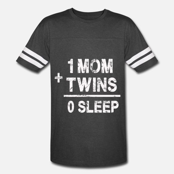 

1 mom plus twins equals 0 sleep t shirt men design short sleeve plus size 3xl cool graphic comical spring letters shirt