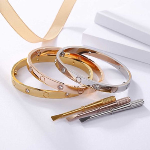 

selling fashion stainless steel screw cuff bracelet for men women charms cz stone screw bangle bracelet jewelry