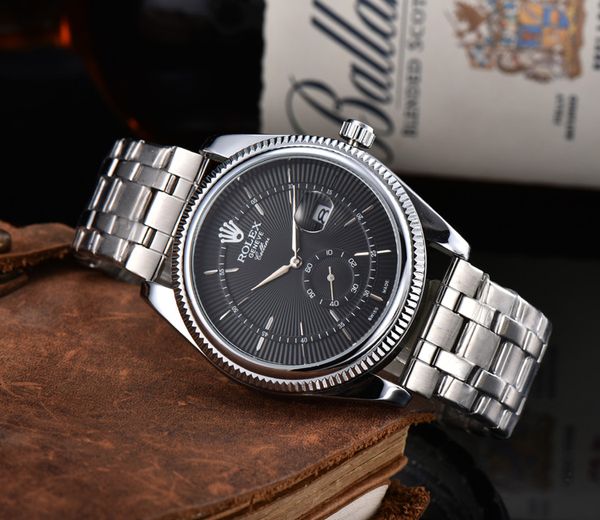 

33 all subdials work mens watches stainless steel quartz gmt wristwatches satch luxury watch, Black