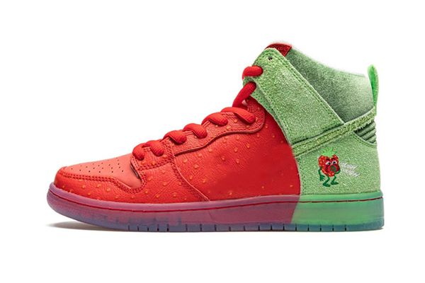 

new authentic sb dunk high strawberry cough purple reverse skunk 213/420 basketball shoes men women university red spinach green sneakers