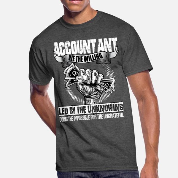 

accountant led by the unknowing t shirt men customize cotton crew neck slim fit authentic summer letter shirt