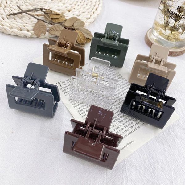 

hair accessories solid color transparent retro acrylic women crab clamps make up hairdress styling tool ladies girls clips