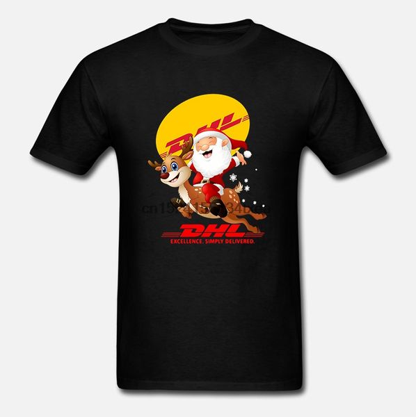 

santa claus riding reindeer dhl excellence simply delivered shirt