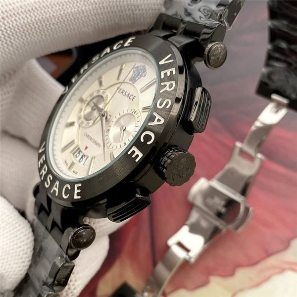 

selling fashion men watches big calendar full steel man military wristwatch clock casual mens sports quartz watches relogio masculino, Slivery;brown