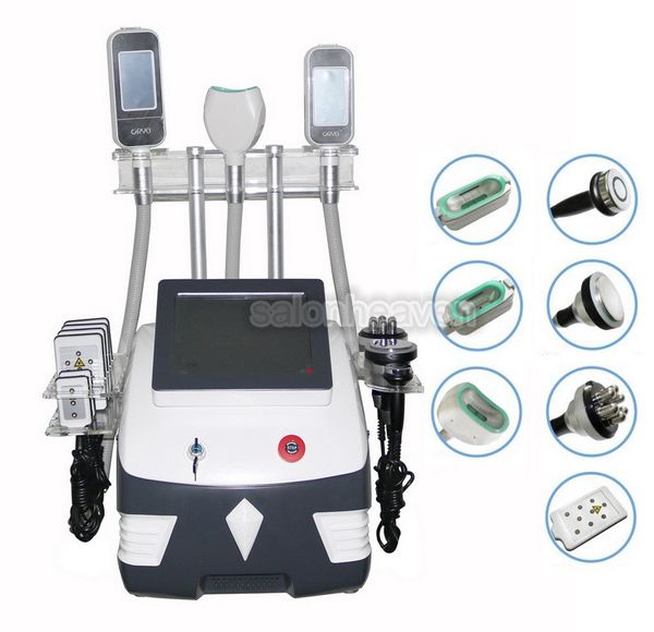 7 em 1 360 graus Cryolipolysis Cool Body Sculpting Cavitação RF Lipolaser 650nm Lipo Laser Máquina com Punho de Chin Double