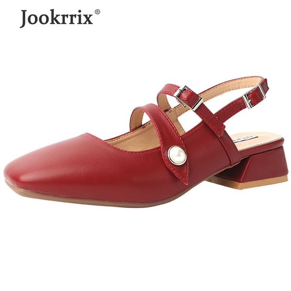 

jookrrix 2020 women summer female fashion mary jane lady brand comfortable shoes for women pu leather high heel zf855, Black