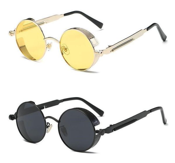 

retro steampunk sunglasses mens uv400 glasses sun round circle masculino sol coating gafas gothic vintage sunglasses mirrored luckyhat tcqm, White;black