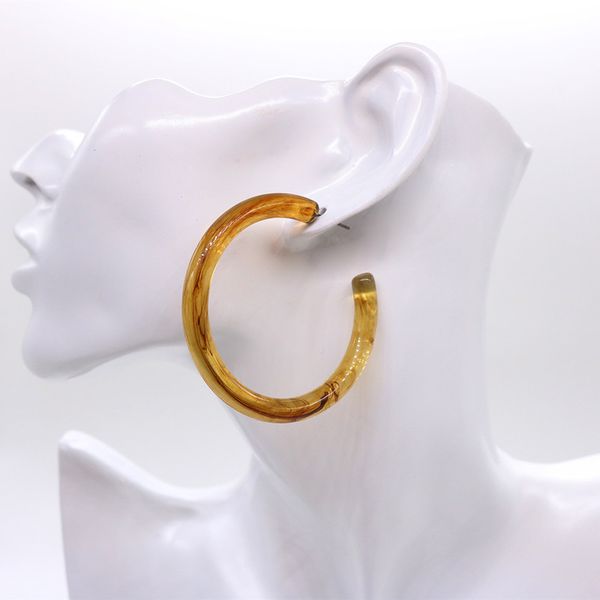 

ujbox korean acrylic resin earrings hoops women multicolor brown green pink earrings geometric circle, Golden;silver
