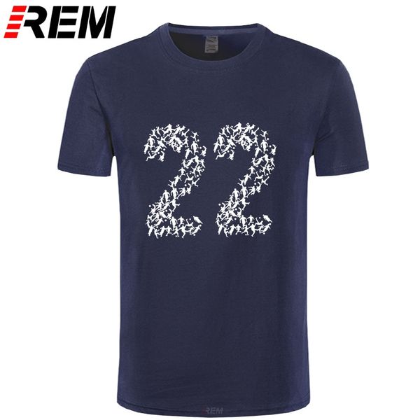

rem no.22 footballer casual printing tee t shirt letter number 22