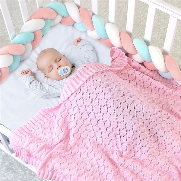 

soft baby hollow blanket knitted newborn blankets super throw blanket solid color blankets sofa bed toddler bedding