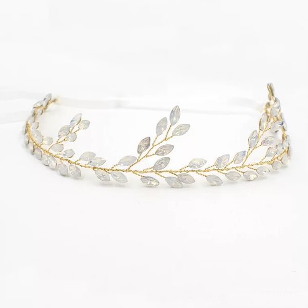 

korean wedding hair accessories brides handmade silver hairbands tiara rhinestone headband crystal hair accessory, White;golden