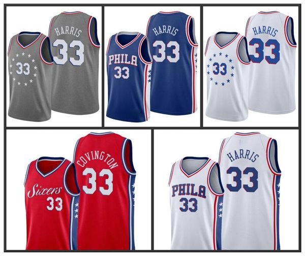 

2019/20 philadelphia 76ers tobias harris men city basketball jersey, Black