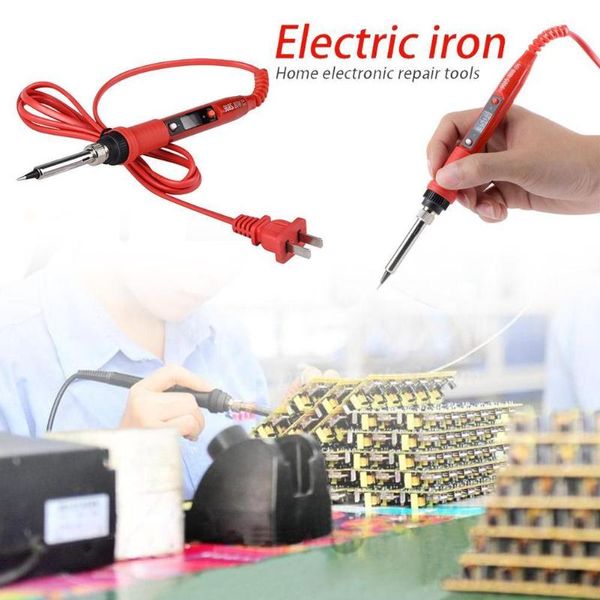 

80w electric soldering iron adjustable temperature iron solder repair kit 220v tips rework welding tool lcd 110v digital di c0n3