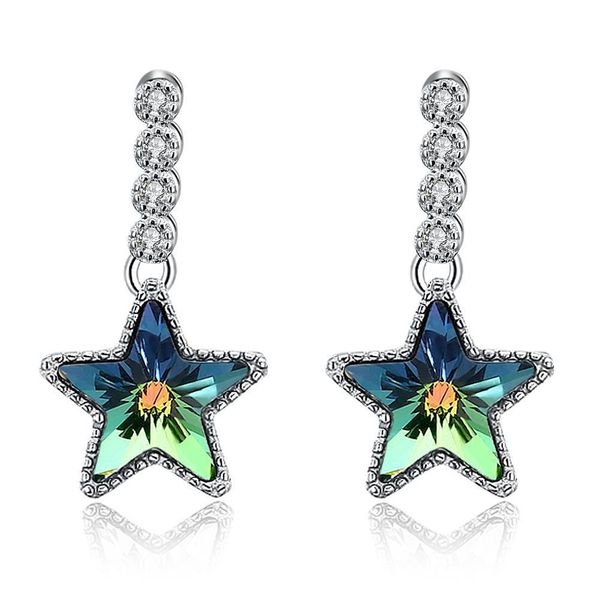 

lovely designed earrings crystal from swarovski elements star shaped dangle & chandelier earrings stylish valentine's day gifts potala3, Silver