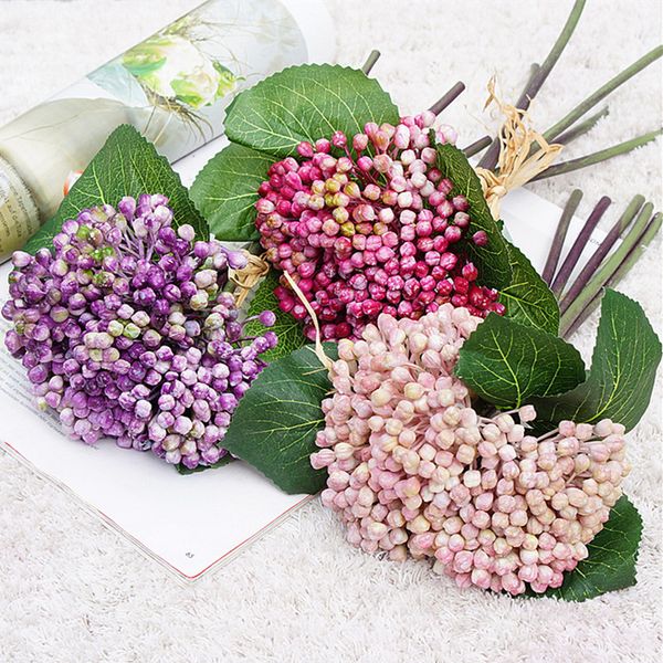 

luxury hydrangea berry fruit fleur artificielle artificial flowers for home table decor plastic handmade plant flores wreath