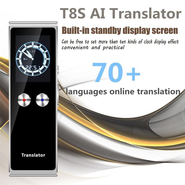 

cgjxs2019 wifi smart voice translator t8s 70 languages real time instant translation 2 inch touch screen for teavel learning and meeting