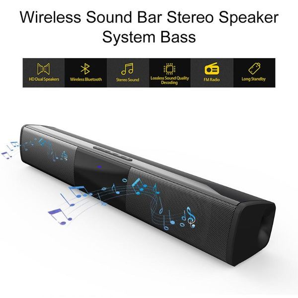 

3.7v/ 2000ma 3w x 2 home tv speaker wireless bluetooth speaker portable music player stereo bass sound system ipx4 waterproof