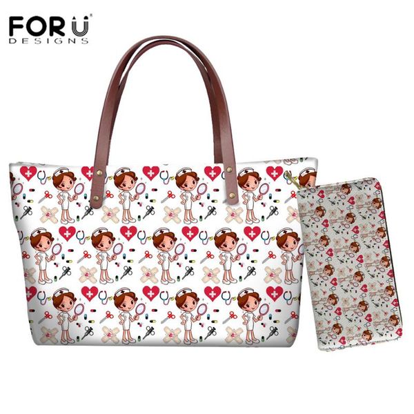 

forudesigns cute printed lady handbags large capacity women shoulder bag neoprene toto bag with purses for female