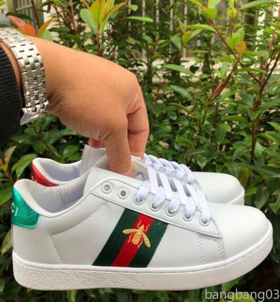 

men women sneaker casual shoes low italy ace bee stripes shoe walking sports trainers chaussures pour hommes golden platform bb03, Black