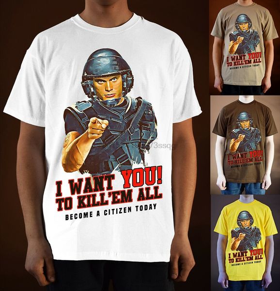 

starship troopers movie poster вер. 1 футболка (белый-коричневый цвет хаки) s-5xl