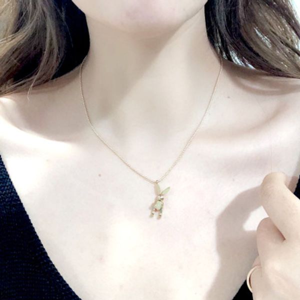 

2020 fashion new movable necklace female titanium steel chain simple temperament personality small necklace, Silver
