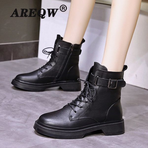 

fashion platform shoes women punk black gothic ankle boots womens platform wedge lace up motorcycle boots women zapatos mujer