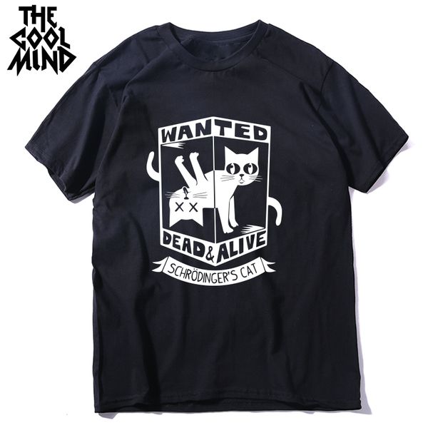 

coolmind qi0442a 100% cotton cool schrodingers cat print men tshirt casual summer loose men t shirt male t-shirt tee shirts lmyx