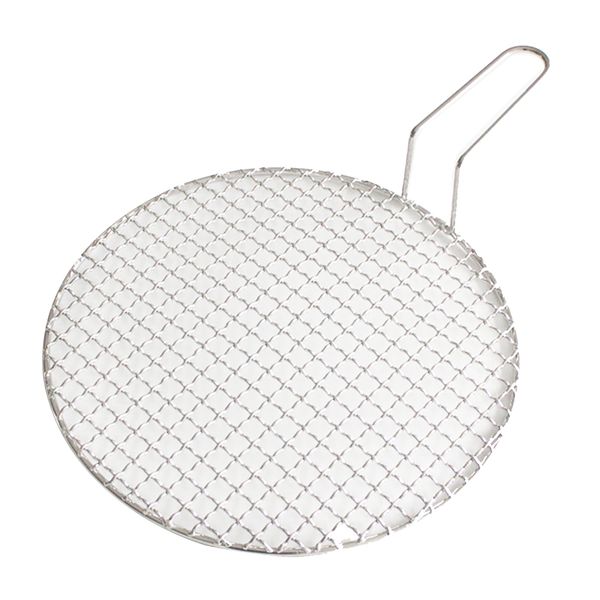 

portable mesh stainless steel with handle round practical barbecue net home