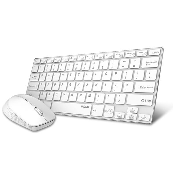 

новый rapoo mini multi-бесшумный режим беспроводная клавиатура мышь комбо переключатель bluetooth и 2.4g до 3-х устройств для pc / tv / comp