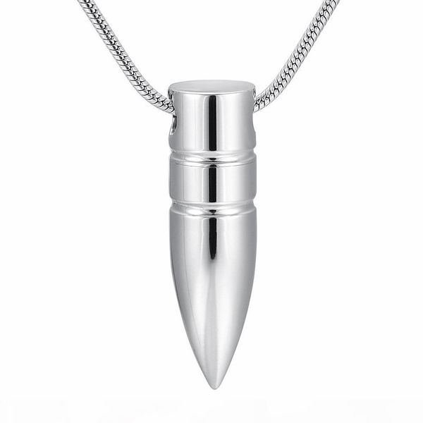 

ijd9891 new arrival man male memorial ashes keepsake urn pet human bullet cremation urn pendant necklace for ashes hold jewelry, Silver