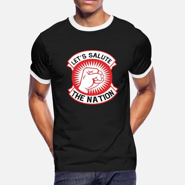 

independence day let s salute the nation t shirt men customized cotton round neck letter crazy comfortable spring letter shirt