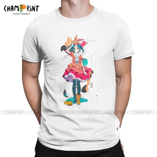 

мужская футболка monogatari ononoki сумасшедшие 100% хлопок тройники с коротким рукавом японского аниме футболки crew neck одежда плюс разме