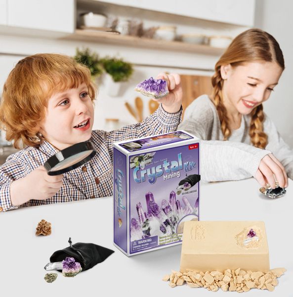 

blind box kids funny creative archeology crystal fossil excavation dig kit toy children diy manual model education toy