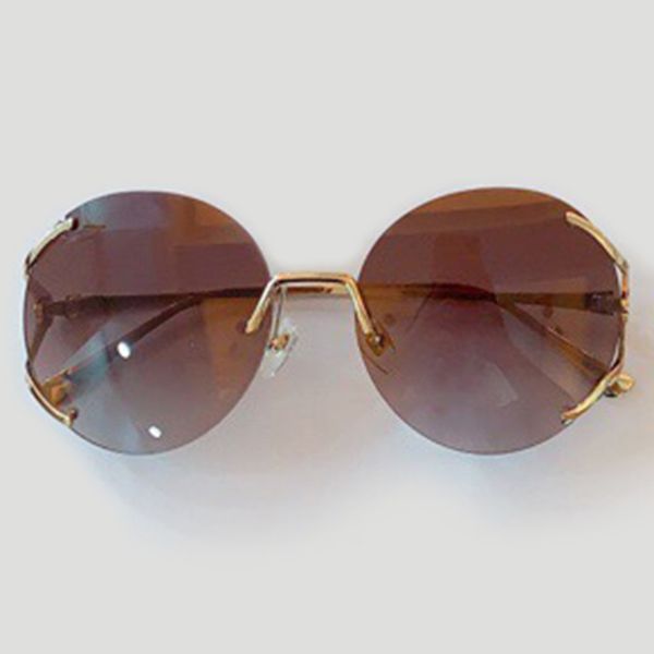 

2020 vintage rimless round sunglasses women fashion trend sun glasses female pink uv400 protection eyewear gafas de sol mujer, White;black