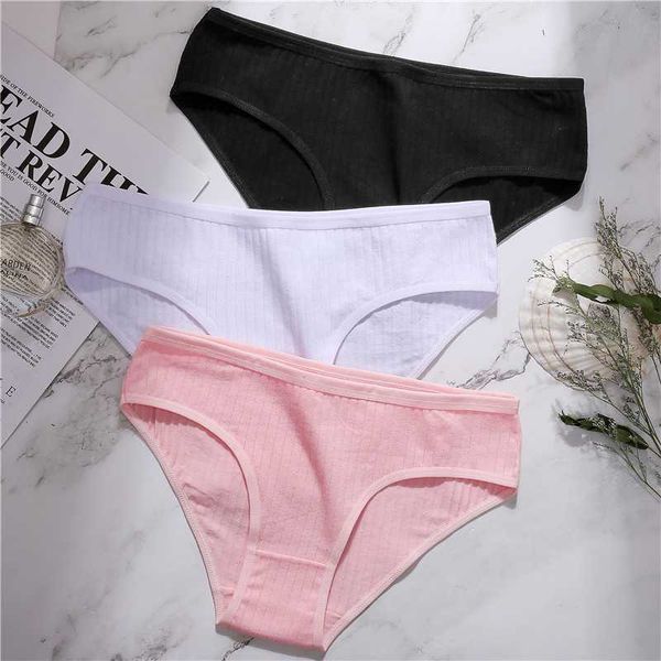 

women's panties cotton  l xl fashion comfortable women underwear striped low-rise pantys intimates 6 colors, Black;pink