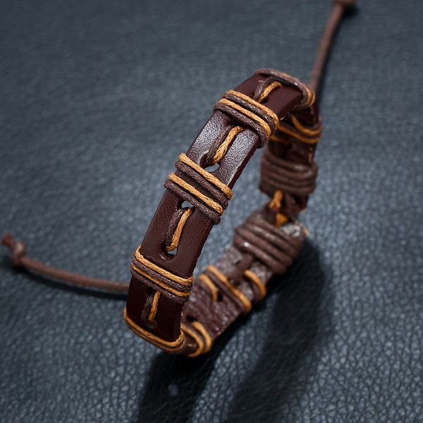 

bluestar multilayer leather bracelet for men fashion braided handmade rope wrap woven bracelets male accessories gift, Golden;silver