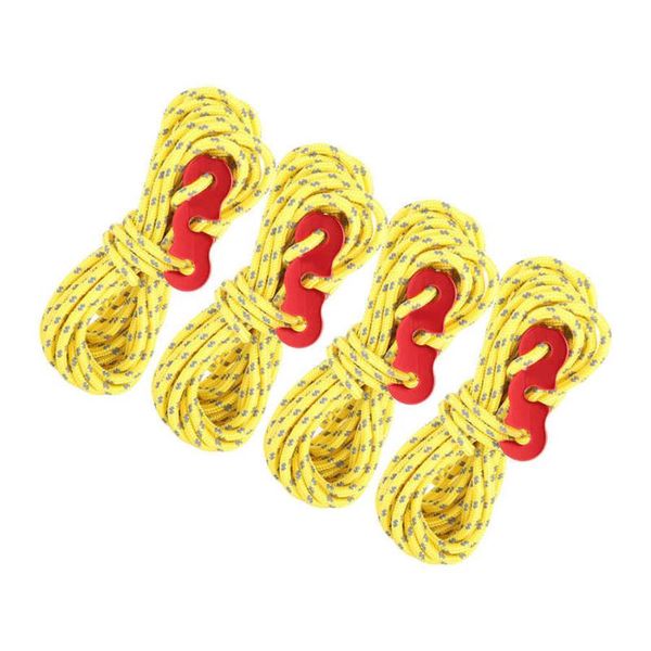 

4pcs reflective tent wind rope camping string guy line with s-ring buckle hook