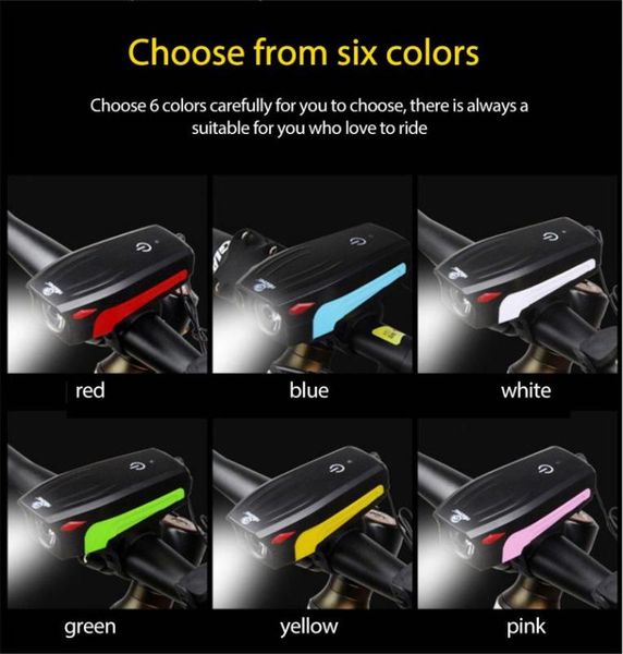 

bike light front waterproof bicycle light usb rechargeable night cycling bike with horn accessories
