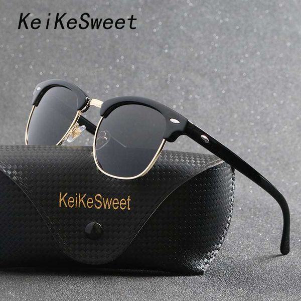 

keikesweet fashion polarized uv400 outdoor vintage luxury designer sunglasses men women rays driving party shades sun glasses, White;black
