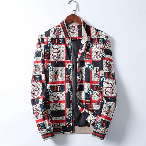 

2020 men women hip hop fashion italy designerd men's jackets casual print long sleeve jacket for men size m-3xl, Black;brown