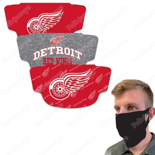 

detroit red wings wincraft face covering 3-pack dust wind uv sun neck gaiter tube headwear motorcycle cycling riding running headba, Black