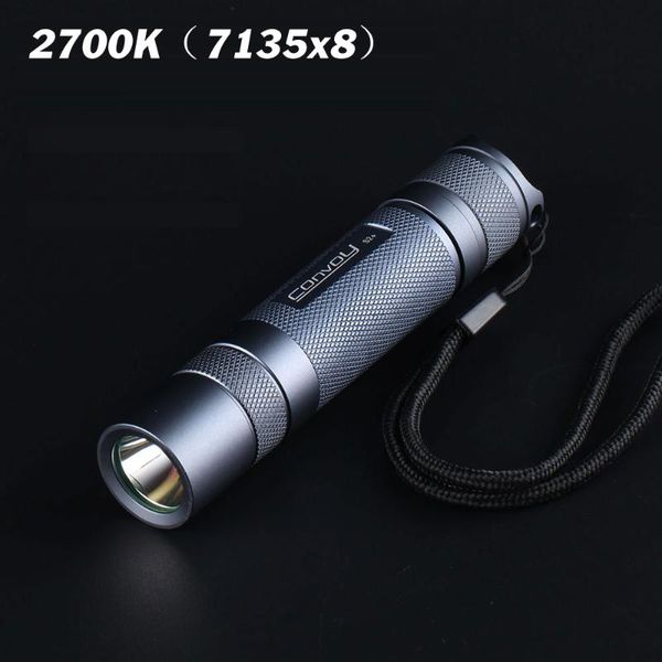 

flashlights torches gray convoy s2+ led dtp plate, ar-coated glass lens 7135 biscotti firmware electric torch light