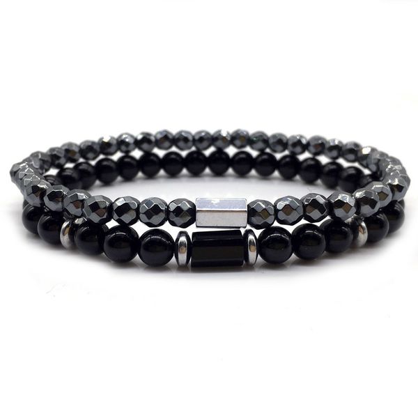 

anklets trendy classic 2pcs/set men bangle 2021 accessories stone strand bracelet jewelry gift, Red;blue
